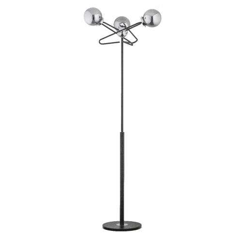 Lampa stojąca podłogowa Late 9278 Alfa 3xE14 LED Metal/Szkło Czarny - Chrom