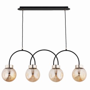 Lampa wisząca Darso 63294 Alfa 4xE14 LED Metal Czarny - Stare Złoto