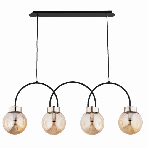 Lampa wisząca Darso 63294 Alfa 4xE14 LED Metal Czarny - Stare Złoto