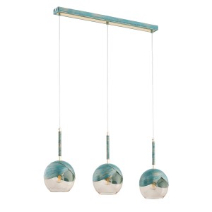 Lampa wisząca Prada 62408 Alfa 3xE27 LED Metal Mięta + Złoto