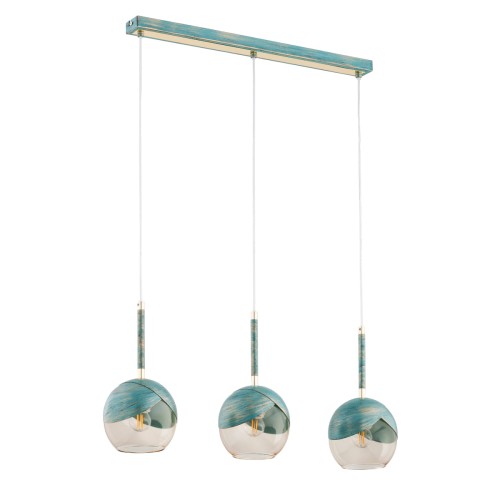 Lampa wisząca Prada 62408 Alfa 3xE27 LED Metal Mięta + Złoto