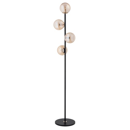 Lampa stojąca podłogowa  9291 Alfa 4xE14 LED Metal Czarny - Stare Złoto