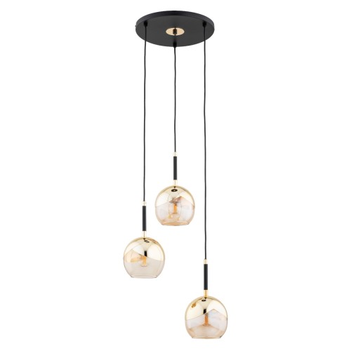 Lampa wisząca Prada 62452 Alfa 3xE27 LED Metal Czarny - Złoty