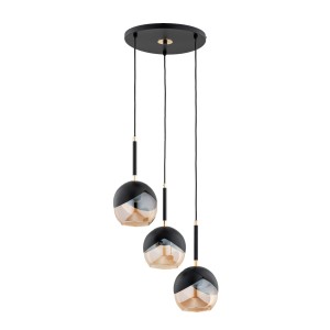 Lampa wisząca Prada 62403 Alfa 3xE27 LED Metal Czarny - Złoty