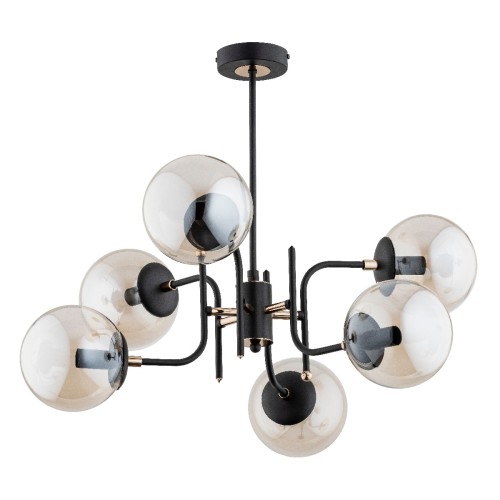 Lampa sufitowa Malta 28456 Alfa 6xE14 LED Metal Czarny - Stare Złoto