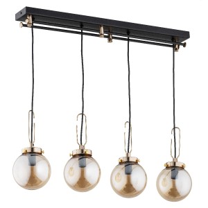 Lampa wisząca Volans 63013 Alfa 4xE14 LED Metal Czarny - Stare Złoto