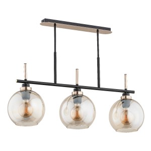 Lampa sufitowa Dolfi 62198 Alfa 3xE27 LED Metal/Szkło Czarny - Stare Złoto