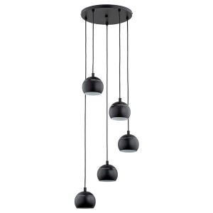Lampa wisząca Plus 63146 Alfa 5xE14 LED Metal Czarny + Biały