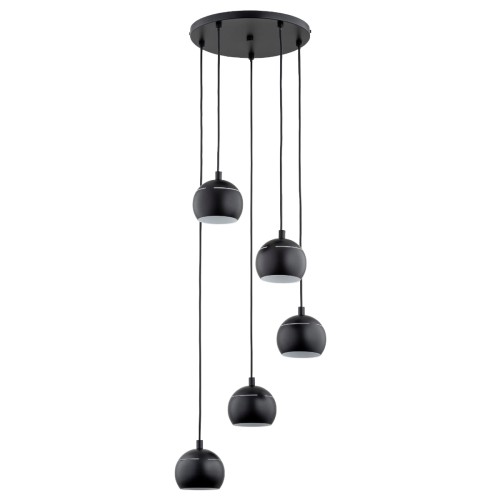 Lampa wisząca Plus 63146 Alfa 5xE14 LED Metal Czarny + Biały