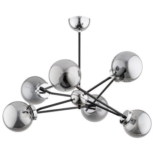 Lampa sufitowa Resto 63058 Alfa 6xE14 LED Metal Czarny - Chrom