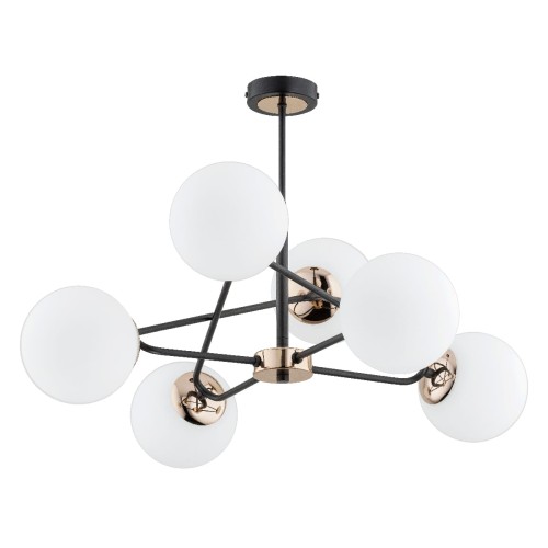 Lampa sufitowa Sagito 63099 Alfa 6xE14 LED Metal Czarny - Stare Złoto