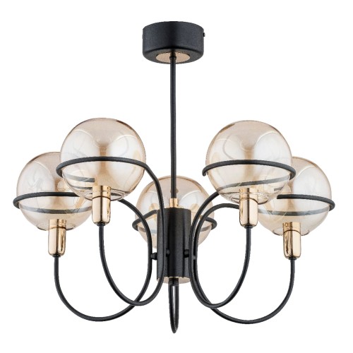 Lampa sufitowa Petra 62157 Alfa 5xE14 LED Metal Czarny - Złoty