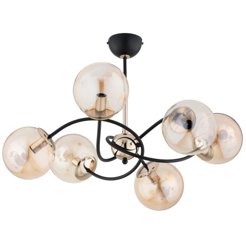Lampa sufitowa Aurora 63296 Alfa 6xE14 LED Metal Czarny - Złoty