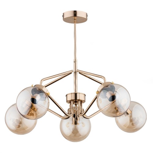Lampa sufitowa Barsum 27585 Alfa 5xE14 LED Metal/Szkło Złoty Antyk