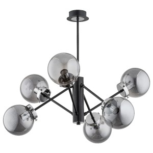 Lampa sufitowa Nancy 60808 Alfa 6xE14 LED Metal/Szkło Czarny - Chrom