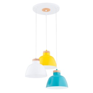 Lampa wisząca Lorien 62395 Alfa 3xE27 LED Metal/Drewno Multikolor