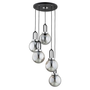 Lampa wisząca Atori 63247 Alfa 5xE14 LED Metal Czarny - Chrom