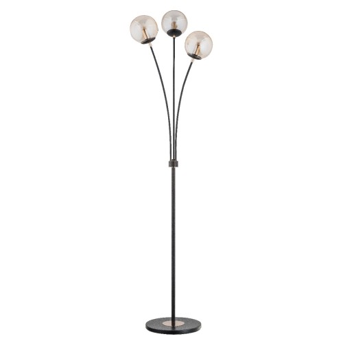 Lampa stojąca podłogowa Artis 9277 Alfa 3xE14 LED Metal/Szkło Czarny - Stare Złoto