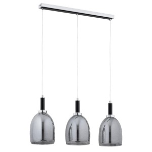 Lampa wisząca Lissy 62488 Alfa 3xE27 LED Metal/Drewno Czarny - Chrom