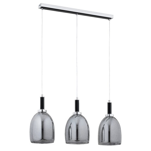 Lampa wisząca Lissy 62488 Alfa 3xE27 LED Metal/Drewno Czarny - Chrom