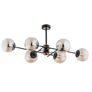 Lampa sufitowa Tanos 62179 Alfa 6xE14 LED Metal/Szkło Czarny - Złoty
