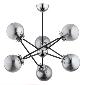 Lampa sufitowa Galaxy 27706 Alfa 6xE14 LED Metal/Szkło Czarny - Chrom