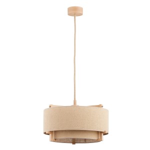 Lampa wisząca Lola 61107 Alfa 1xE27 LED Drewno Jasne Drewno