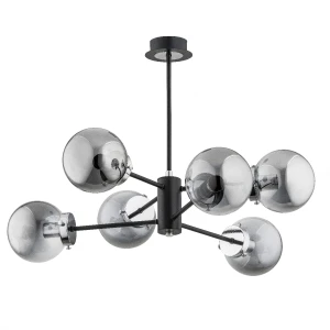 Lampa sufitowa Krab 62117 Alfa 6xE14 LED Metal/Szkło Czarny - Chrom