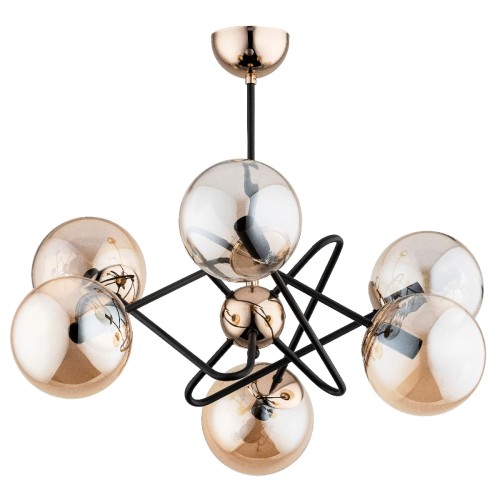 Lampa sufitowa Virginia 63103 Alfa 6xE14 LED Metal Czarny - Stare Złoto