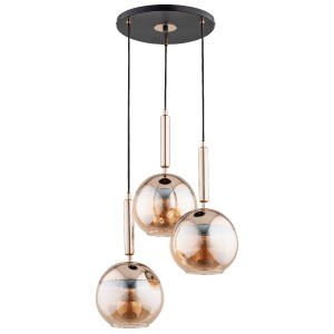 Lampa wisząca Volda 63066 Alfa 3xE27 LED Metal Czarny - Stare Złoto