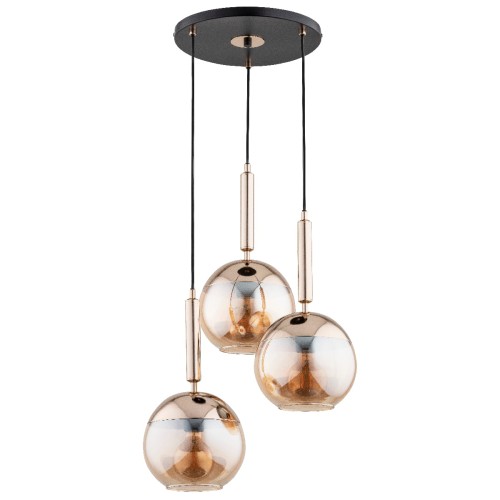 Lampa wisząca Volda 63066 Alfa 3xE27 LED Metal Czarny - Stare Złoto