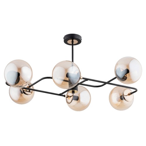 Lampa sufitowa Lentus 63023 Alfa 6xE14 LED Metal Czarny - Stare Złoto