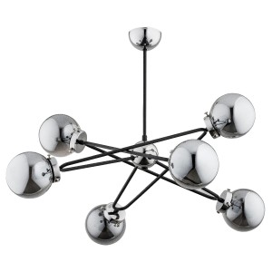 Lampa sufitowa Sagito 25616 Alfa 6xE14 LED Metal/Szkło Czarny - Chrom