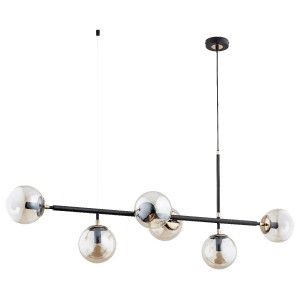 Lampa wisząca Primo 63034 Alfa 6xE14 LED Metal Czarny - Stare Złoto