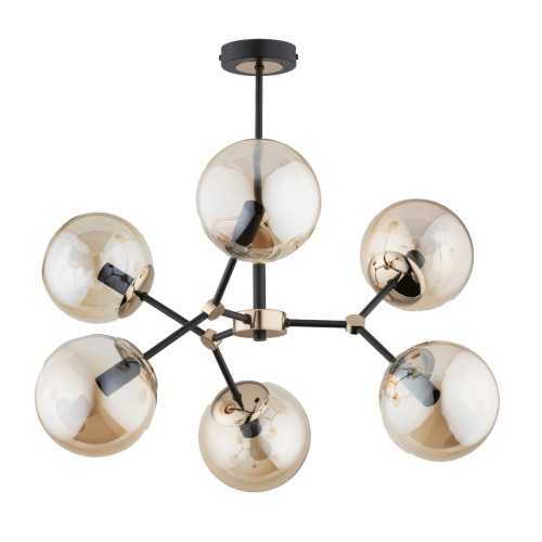 Lampa sufitowa Foton 63121 Alfa 6xE14 LED Metal Czarny - Złoty