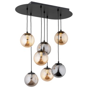 Lampa wisząca Original 63165 Alfa 7xE14 LED Metal/Szkło Czarny