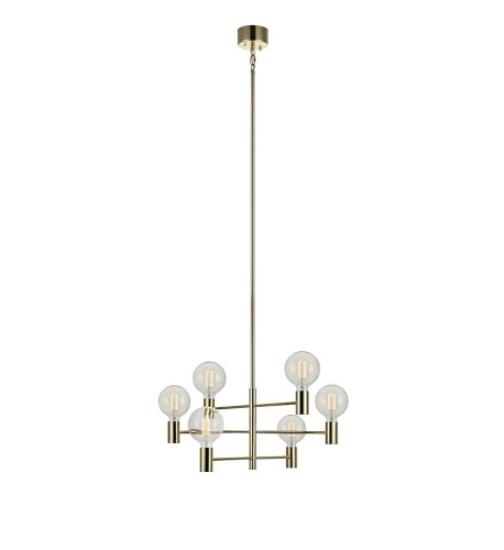 Lampa wisząca Capital 106418 Markslojd 6xE27 60W Metal Mosiądz