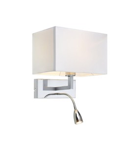 Lampa ścienna Kinkiet Savoy 106307 Markslojd 2xE27+LED 60W+3W Chrom Biały