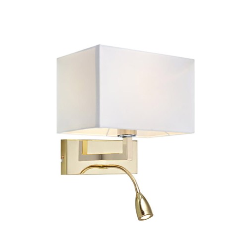 Lampa ścienna Kinkiet Savoy 106308 Markslojd 2xE27+LED 60W+3W Mosiężny Biały