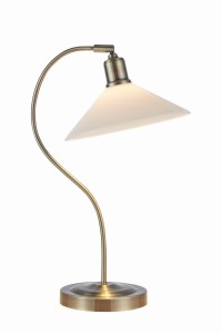 Lampa stojąca stołowa Vela 108863 Markslojd E27 Antyczny Mosiężny, biały
