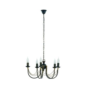 Lampa sufitowa żyrandol ARES 205 Nowodvorski 5x10W E14 Stal lakierowana Czarny patynowany złotem