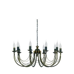 Lampa sufitowa żyrandol ARES 206 Nowodvorski 10x10W E14 Stal lakierowana Czarny patynowany złotem