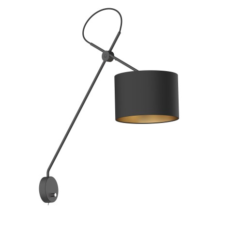 Lampa ścienna kinkiet VIPER 6513 Nowodvorski 1x10W E14 Tkanina Czarno-złoty