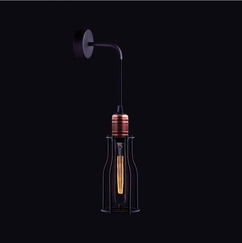 Lampa ścienna kinkiet WORKSHOP 6605 Nowodvorski 1x25W E27 Stal lakierowana Czarny