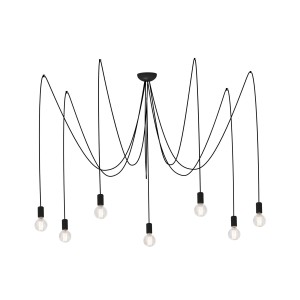 Lampa wisząca SPIDER 6785 Nowodvorski 7x25W E27 Przewód w oplocie Czarny