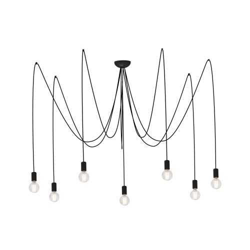 Lampa wisząca SPIDER 6785 Nowodvorski 7x25W E27 Przewód w oplocie Czarny