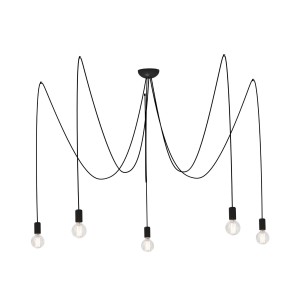 Lampa wisząca SPIDER 6788 Nowodvorski 5x25W E27 Przewód w oplocie Czarny