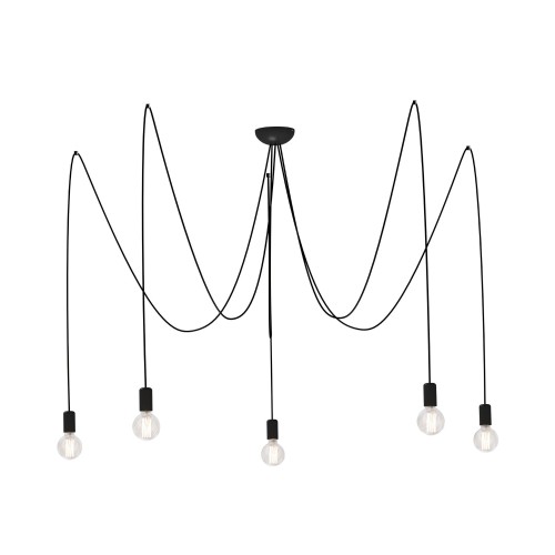 Lampa wisząca SPIDER 6788 Nowodvorski 5x25W E27 Przewód w oplocie Czarny