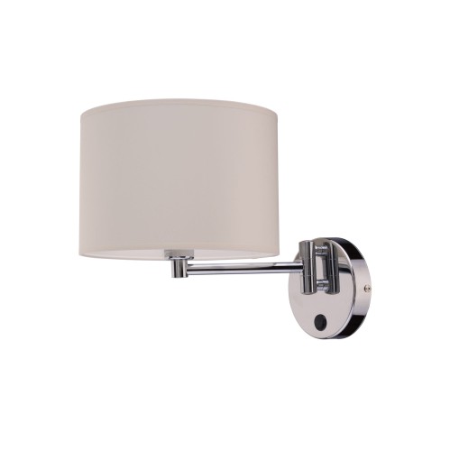 Lampa ścienna kinkiet HOTEL 8980 Nowodvorski 10W LED E14 Tkanina Ecru