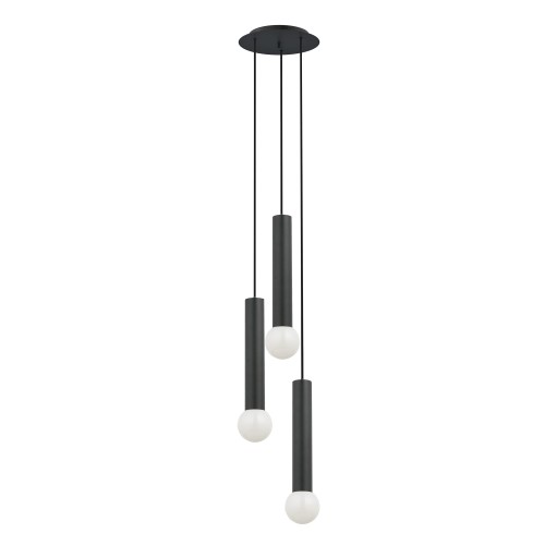 Lampa wisząca BATON 7856 Nowodvorski 3x10W E27 Stal lakierowana Czarny